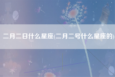 二月二日什么星座(二月二号什么星座的)