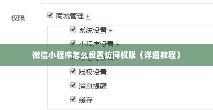 微信小程序怎么设置访问权限（详细教程）