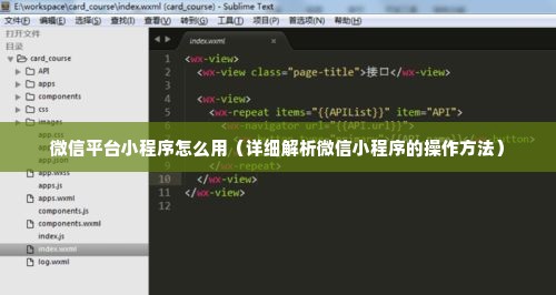 微信平台小程序怎么用（详细解析微信小程序的操作方法）