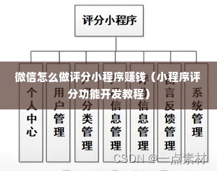 微信怎么做评分小程序赚钱（小程序评分功能开发教程）