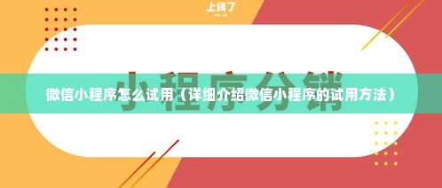 微信小程序怎么试用（详细介绍微信小程序的试用方法）