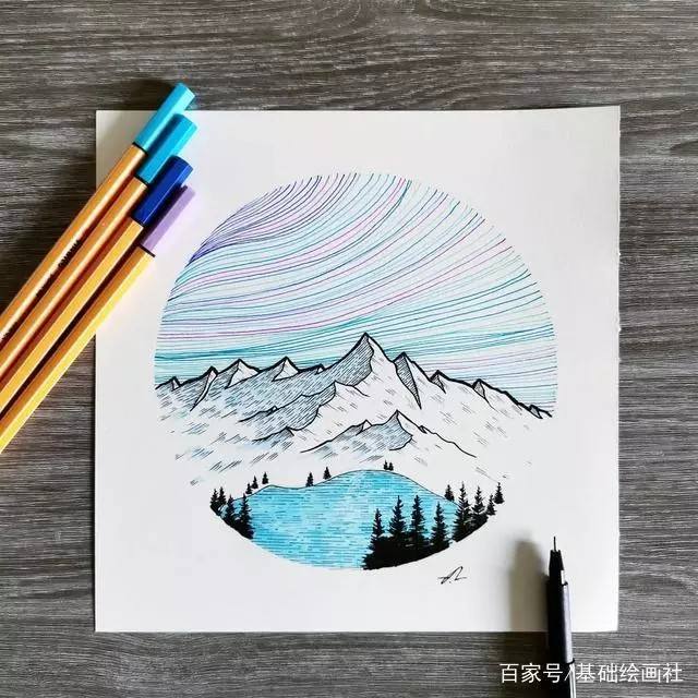 禅绕画风景 禅绕画简单的画法