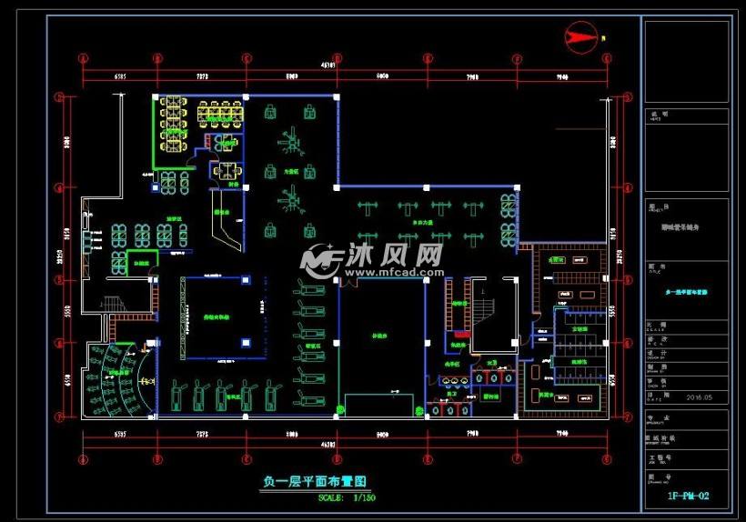 健身房装修施工图 健身房室内装修效果图