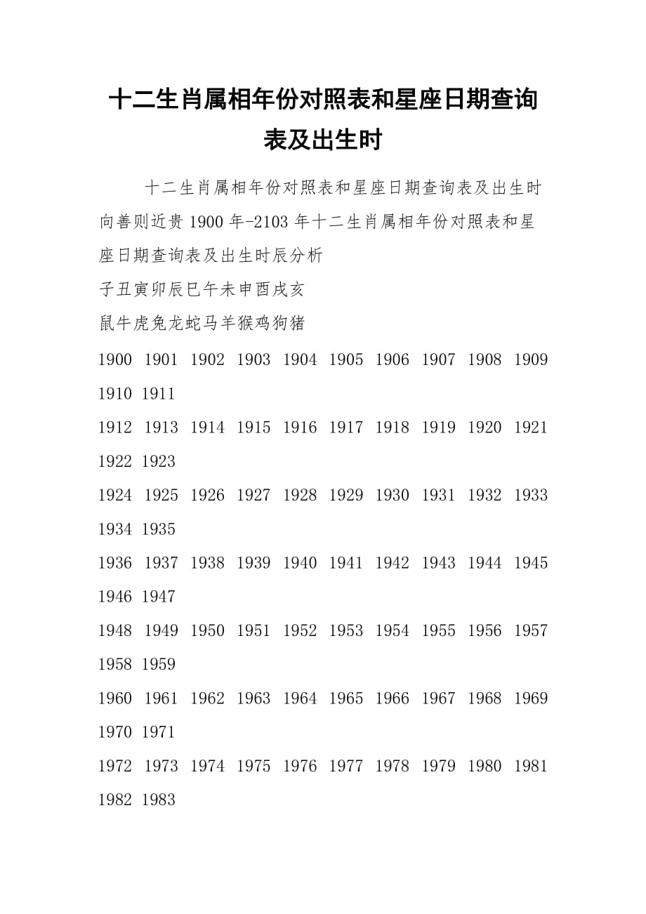 最新十二生肖表大全 十二生肖表图片2021号码表