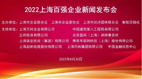 上海东方雨虹上榜“2022上海民营制造业企业100强”榜单