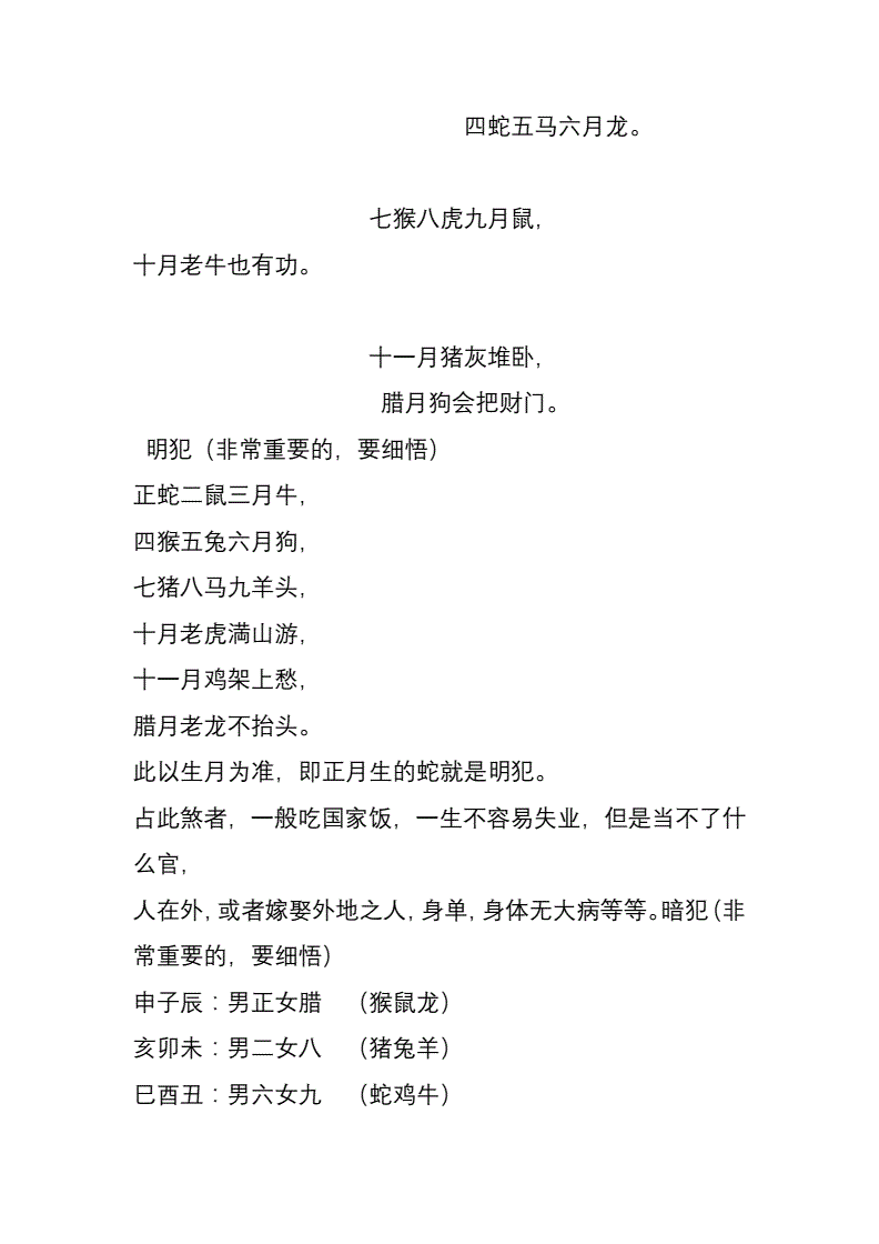 12生肖旺月表(十二生肖月份表是什么)