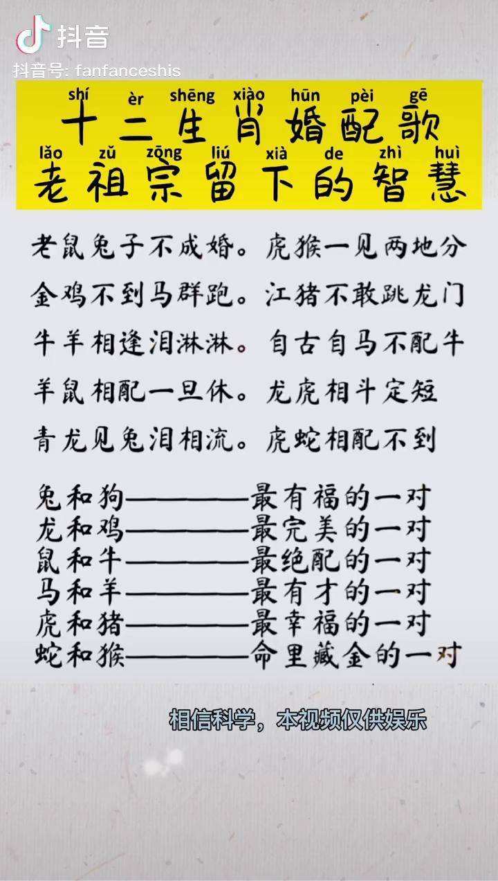 十二生肖最佳的婚配表图片(十二生肖婚配表十二生肖婚配禁忌图片)