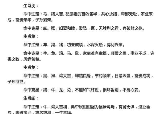 十二生肖姻缘关系表(十二生肖姻缘关系表图片)