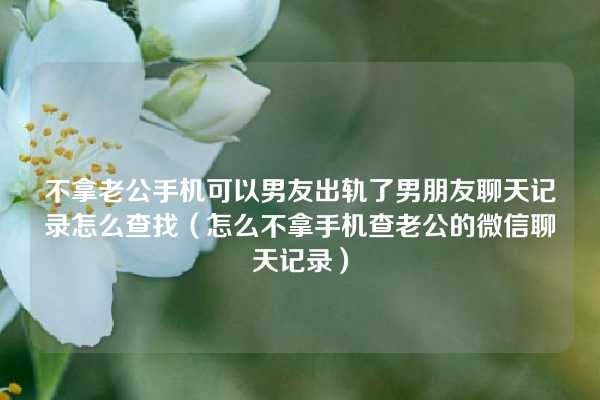 不拿老公手机可以男友出轨了男朋友聊天记录怎么查找（怎么不拿手机查老公的微信聊天记录）