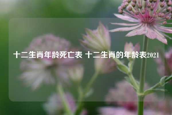 十二生肖年龄死亡表 十二生肖的年龄表2021