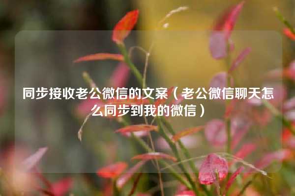 同步接收老公微信的文案（老公微信聊天怎么同步到我的微信）