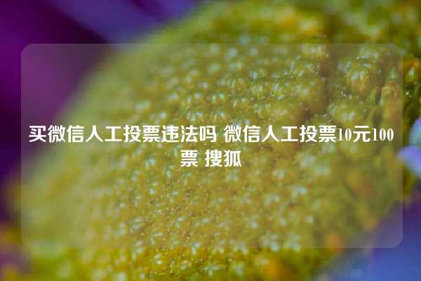 买微信人工投票违法吗 微信人工投票10元100票 搜狐