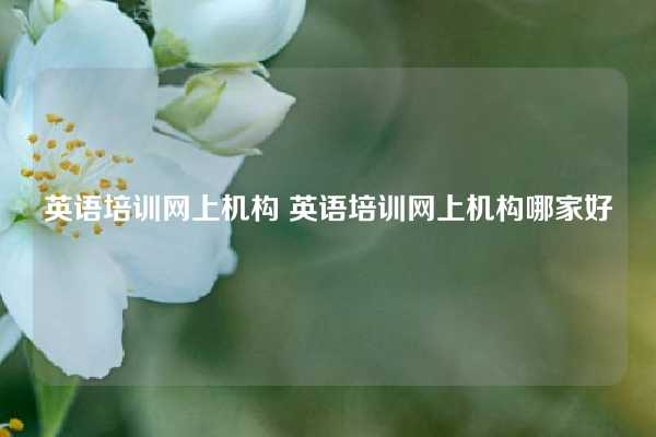 英语培训网上机构 英语培训网上机构哪家好