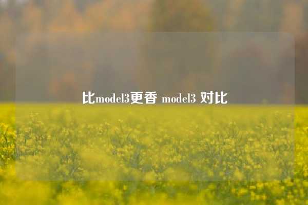 比model3更香 model3 对比